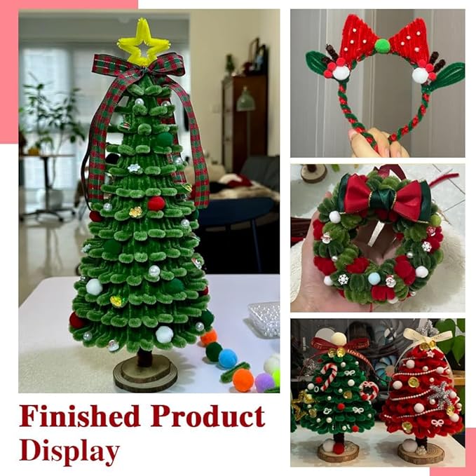 620 Pieces Red Pipe Cleaners Craft Set, 600 Pcs Plum Chenille Stems with 20 Pcs Flower Stems, Craft Supplies Bulk for DIY Art and Craft Projects Creative Gift Wrapping Party Decorations(Red Series)