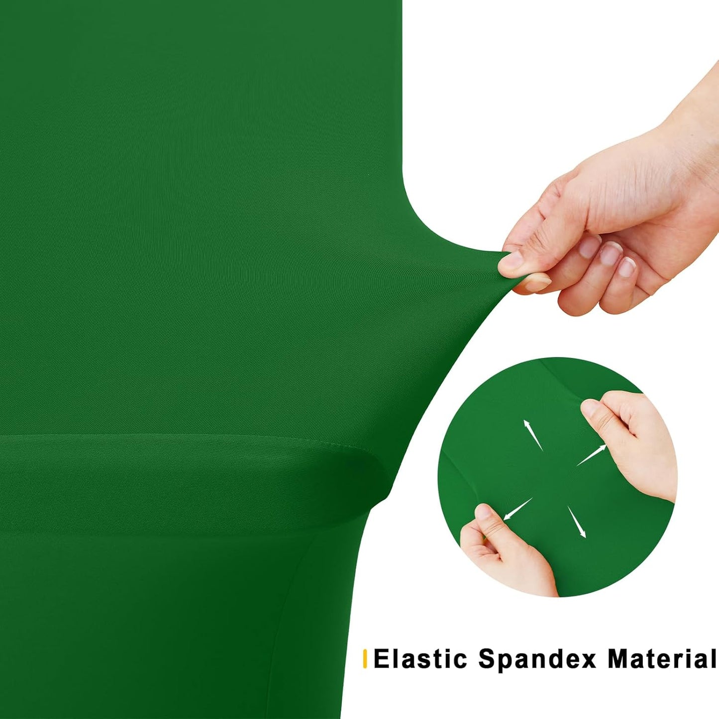 Smiry 2 Pack Spandex Table Cloth 5FT, Elastic Fitted Stretch Tablecloths, Washable and Wrinkle Free Rectangular Patio Table Cover for Outdoor, Wedding, Banquet (Emerald Green, 60Lx30Wx30H Inch)