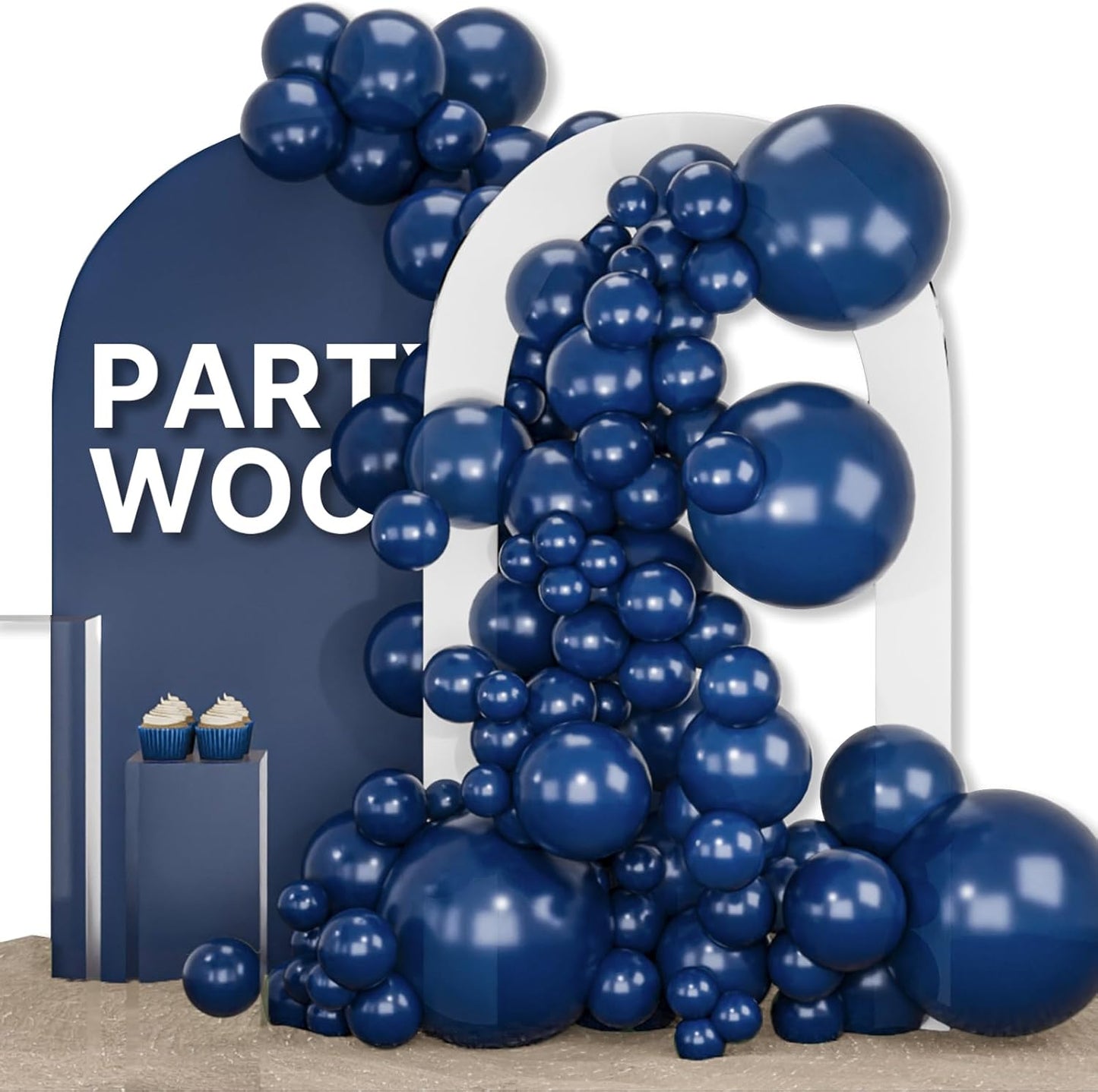 PartyWoo Navy Blue Balloons 155 pcs Pearl Navy Balloons Different Sizes Pack of 18 12 10 5 Inch Dark Blue Balloon Arch Kit Balloon Garland for Graduation New Year Wedding Party Decorations Blue-Z90