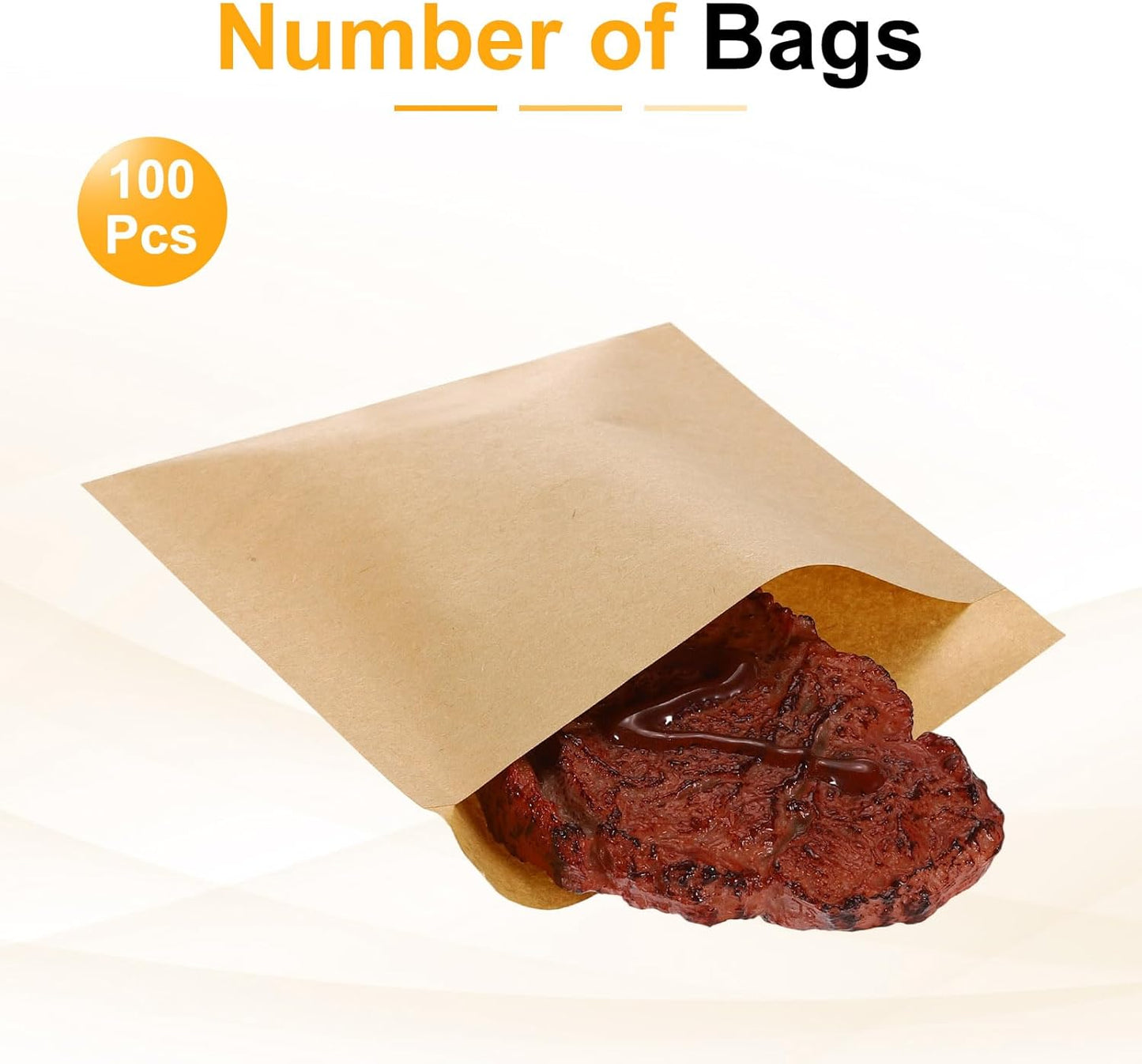 PATIKIL 4.72x4.72 Inch Paper Sandwich Bags, 100 Pcs Pastry Bag Small Pastry Bags Cookie Sleeves Food Packaging for Bakery Treats, Light Brown