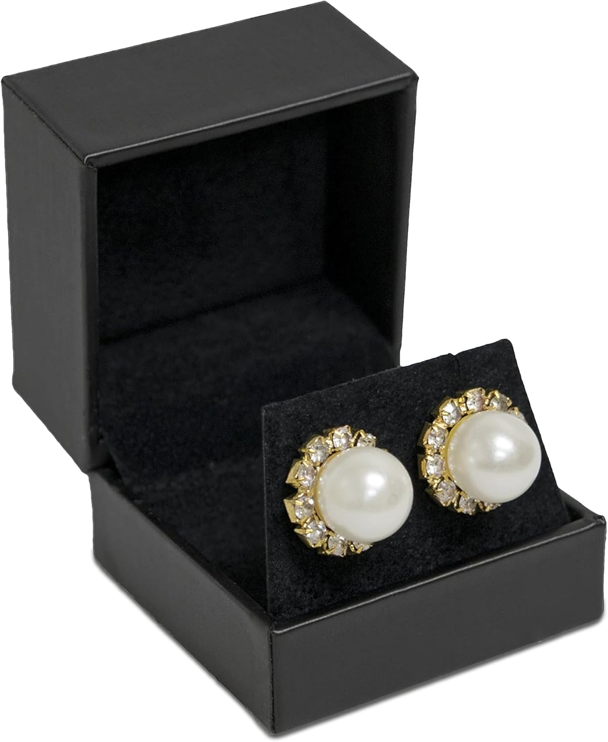 Novel Box Black Jewelry Box for Earrings 2.37x2.37x1.87 Inches - Earring Gift Box for Proposal Wedding Engagement - Faux Leatherette Jewelry Display Box - Gift Presentation Boxes for Earrings