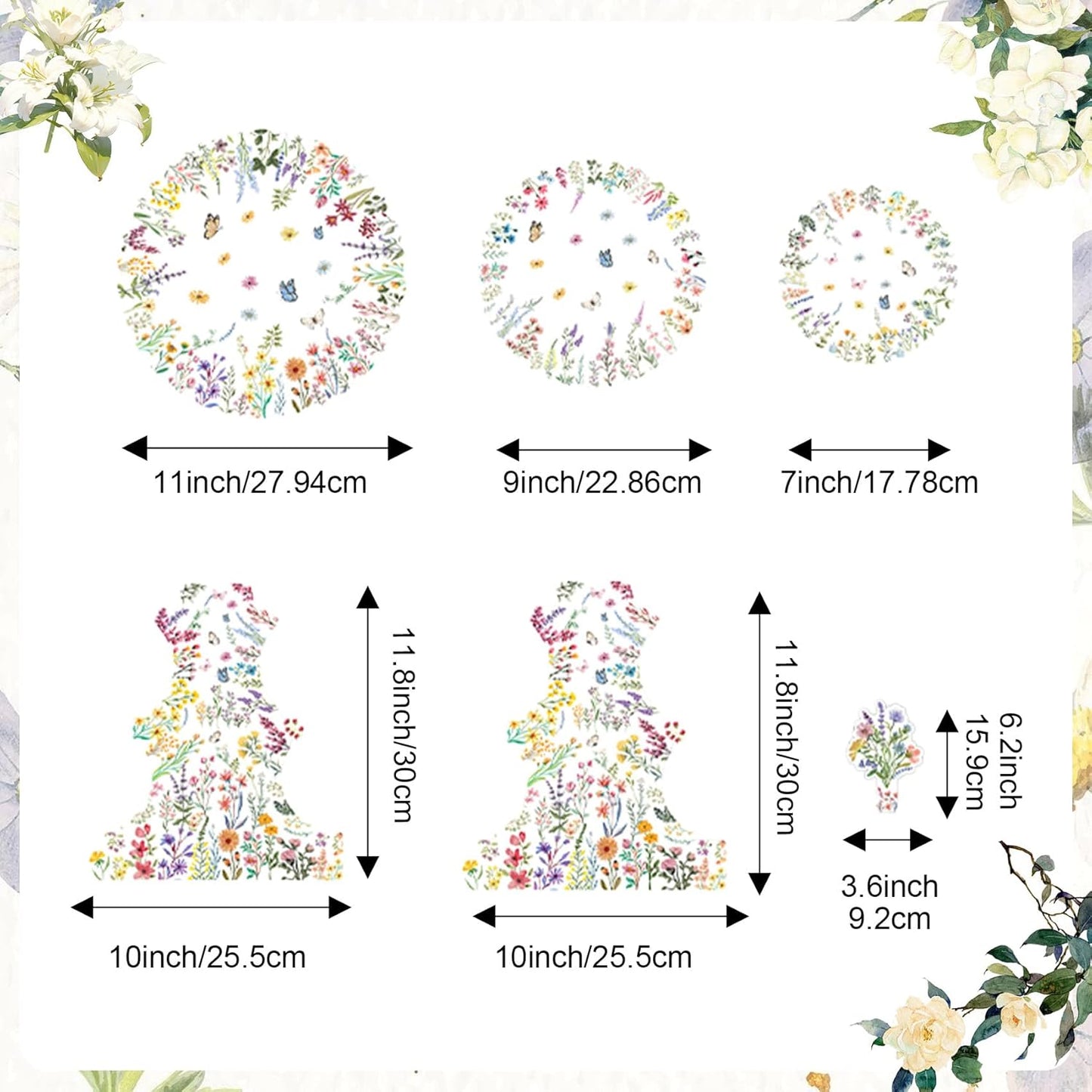 Wildflower Cupcake Stand, Cake Stand Wildflower Party Decorations 3 Tier Flower Cupcake Holder, Flower Birthday Decorations Dessert Table Display Set Wedding Cake Stands