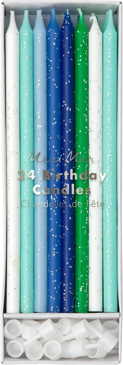 Meri Meri Glitter Birthday Candles (Pack of 24), 5.75" Tall, Unscented Meri Meri Candles