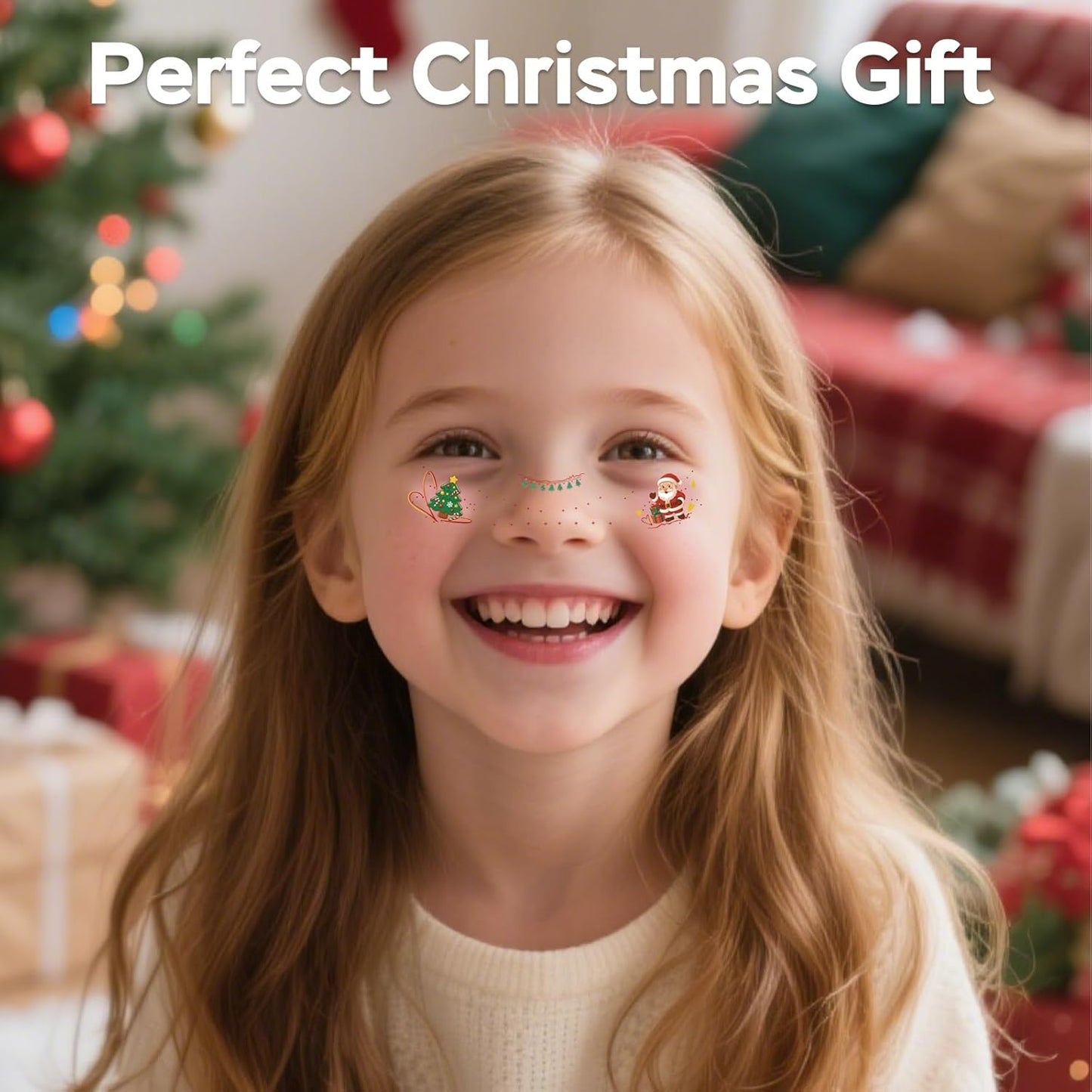 Face Glitter Freckles Tattoos Fake Freckles, 10pcs Christmas Fake Tattoo Temporary Tattoos for Kids Adult, Sparkle Face Jewels Freckle Tattoo Sparkles Festival Makeup Stickers Accessories for Women