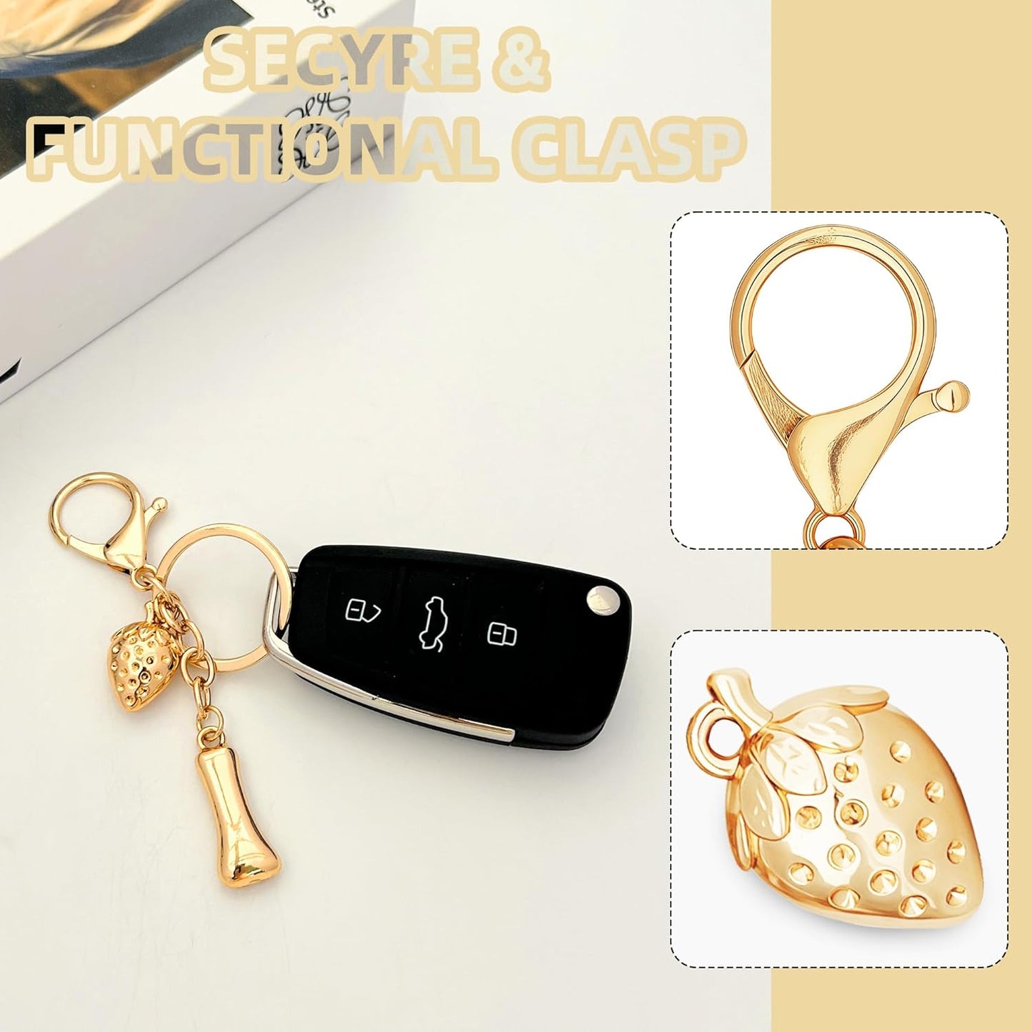 Gold Bubble Heart Initial Bag Charms for Handbags – Cute Initial Letter Keychain for Women, Purse Charms, Gold Gift