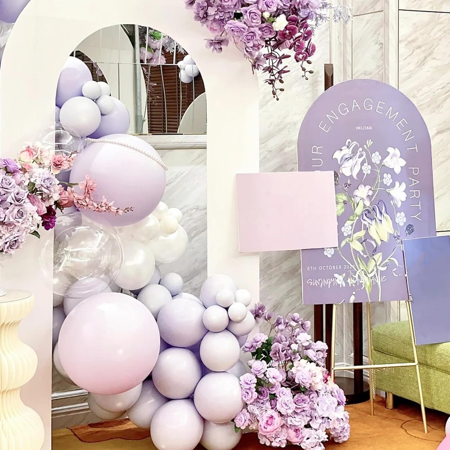 Lilac Purple Balloons, 66pack 12inch Faded Purple Latex Party Balloons for Wedding, Birthday, Graduation, Bridal Shower, Baby Shower, Gender Reveal, Anniversary Party Decorations