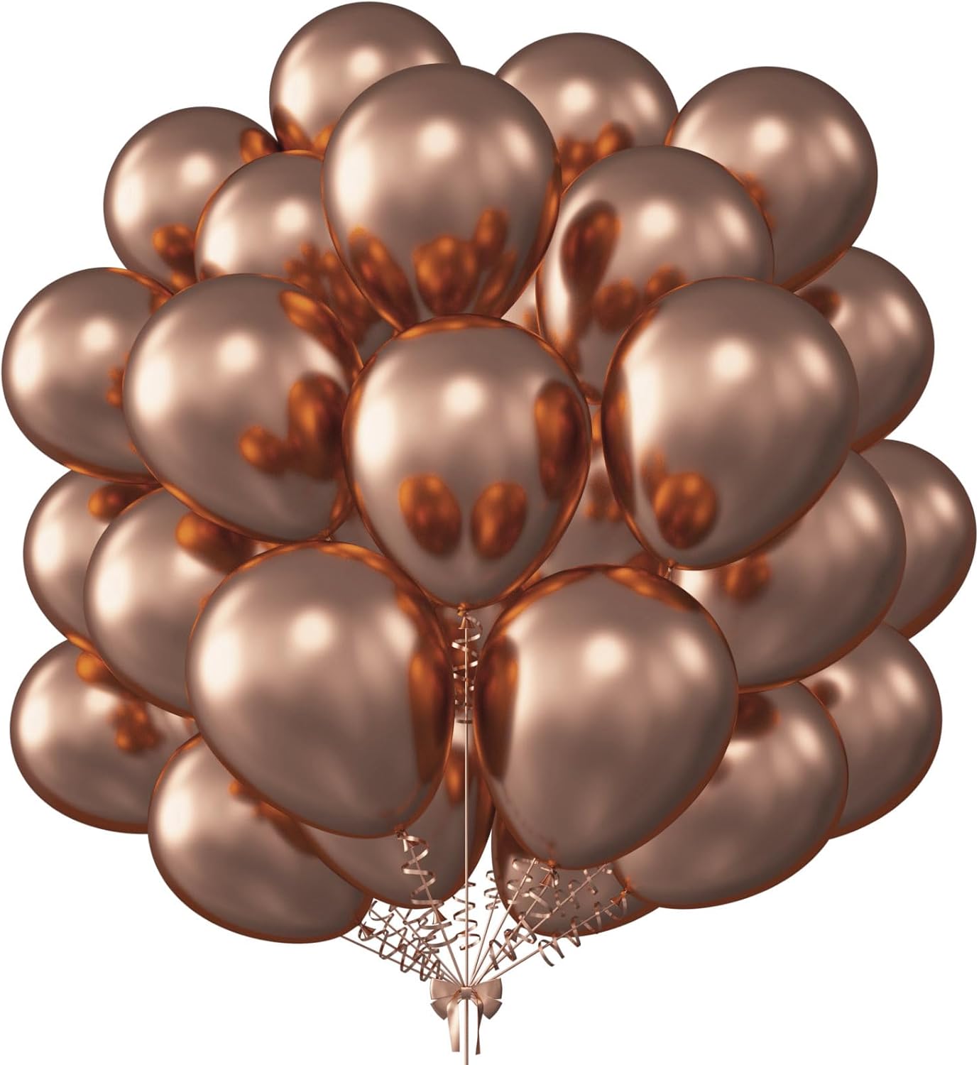 KALOR 10 Inch Metallic Rose Gold Balloons, 100 Pcs Latex Helium Metallic Balloons for Kid's Birthday Party Baby Shower Wedding Graduation Graduation Party Decorations