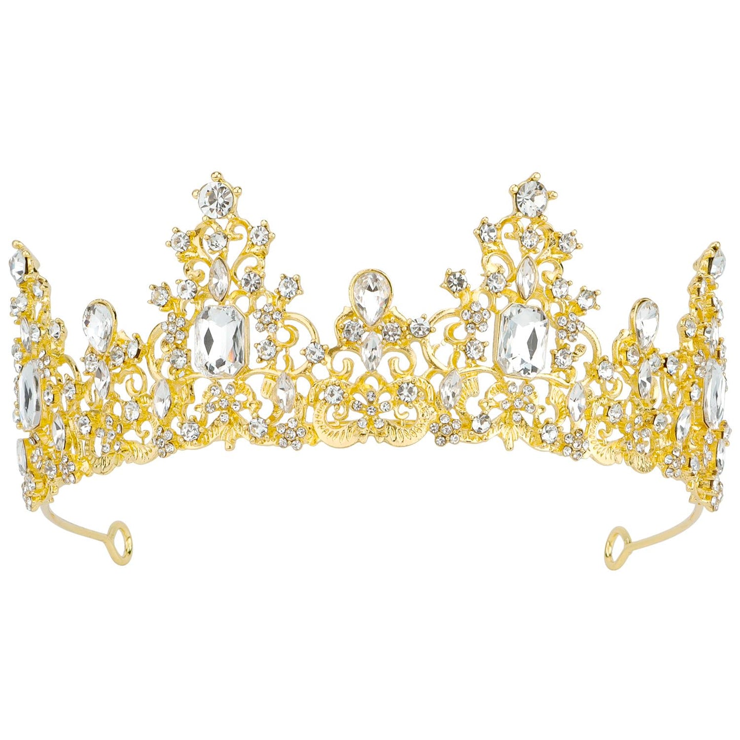 Didder Baroque Gold Crown for Princess, Bride, and Occasions - Tiara for Women, Girls, Wedding, Halloween, Christmas, Prom, Birthday Party