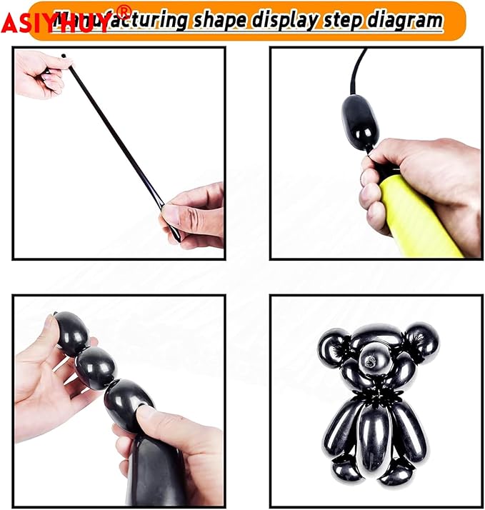 260 Long Balloons 100 Pack Black Twisting Animal Balloons Thickening Latex Modeling Long Magic Balloons for Animal Model Halloween Weddings Birthdays Festival Party Decorations (black)