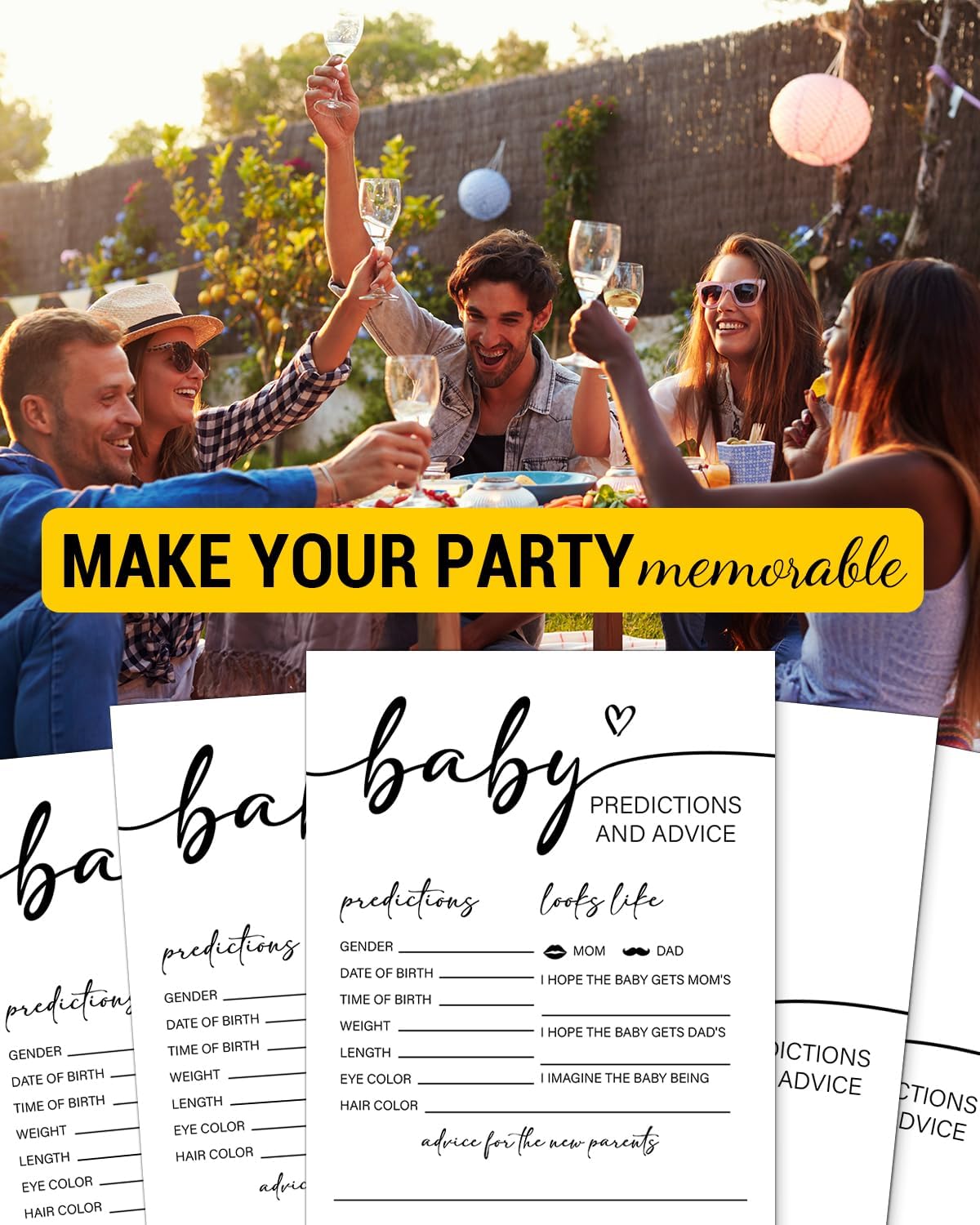 Baby Shower Predictions and Advice Cards for New Parents 20 Minimalist Baby Shower Game Advice and Wishes Cards Gender Neutral Boy or Girl