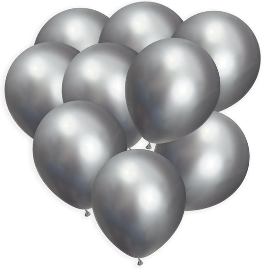 Silver Balloons 100 Pack, 12 Inch Metallic Silver Balloons For Birthdays, Weddings, Baby Showers, Holidays