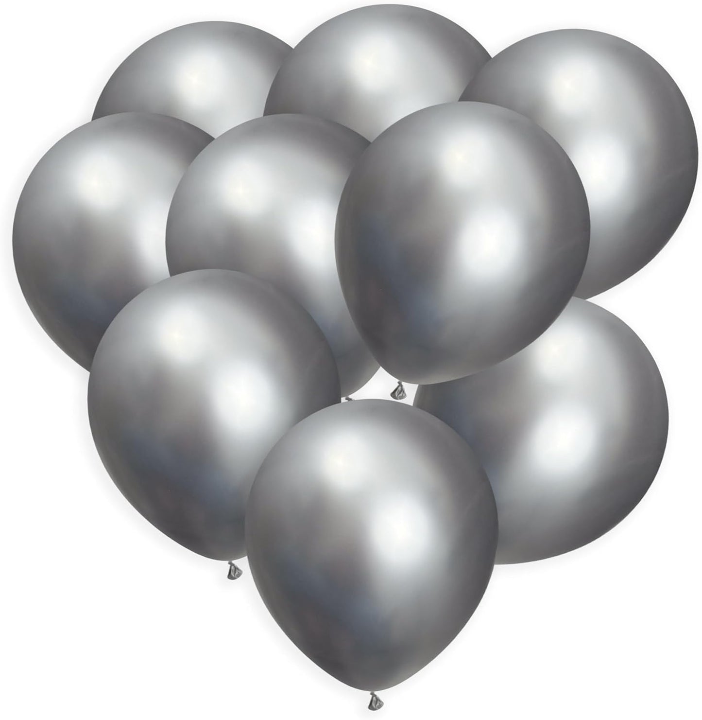 Silver Balloons 50 Pack, 12 Inch Metallic Silver Balloons For Birthdays, Weddings, Baby Showers, Holidays