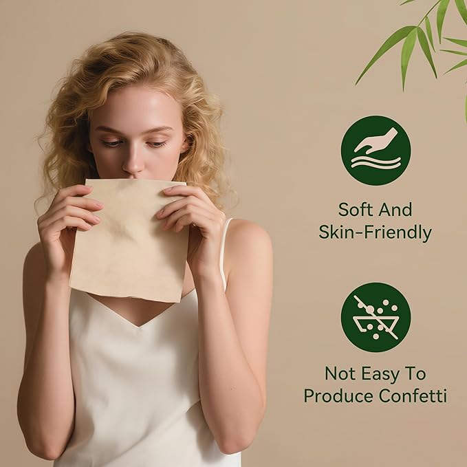 MORGIANA 2-Ply Bamboo Paper Napkins, 300-Count Brown Unbleached Paper Hand Towels for Bathroom & Kitchen, Eco-Friendly