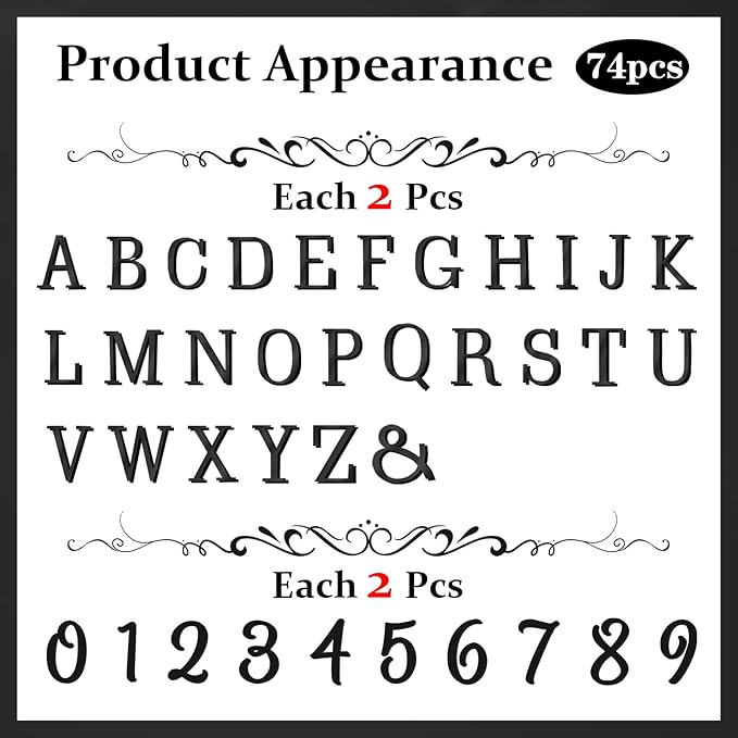 74 PCS Custom Cake Topper Name Black Acrylic Letters DIY Personalized A-Z & 0-9 Number Alphabet Cake Decoration For Wedding Anniversary Baby Shower Party Birthday Supplies