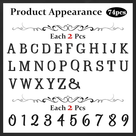 74 PCS Custom Cake Topper Name Black Acrylic Letters DIY Personalized A-Z & 0-9 Number Alphabet Cake Decoration For Wedding Anniversary Baby Shower Party Birthday Supplies