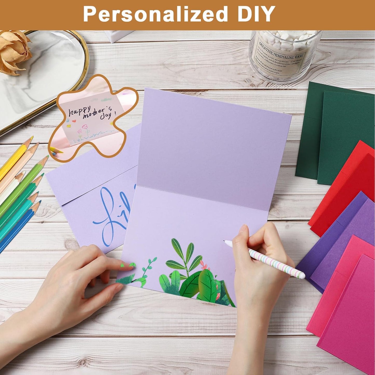 10 Assorted Colors Blank Greeting Cards and Envelopes 4.25 x 5.5 Heavyweight Folded Cardstock and A2 Envelopes Self Seal 20 Packs for Christmas, Wedding Invitations, Birthday