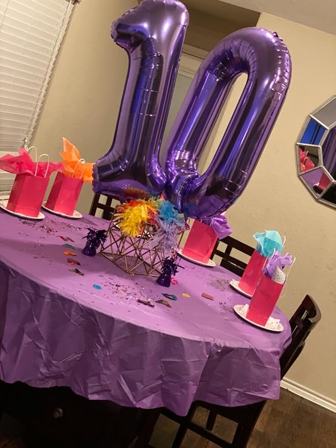 Number 0 Balloons 40 Inch Purple Number Balloons for 10 20 30 40 50 60 70 80 90 100 Numbers Balloon Birthday Decorations Wedding Event Baby Shower