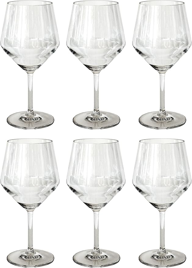 by TarHong Angle Acrylic Goblet, Set of 6, Clear, 23 oz.