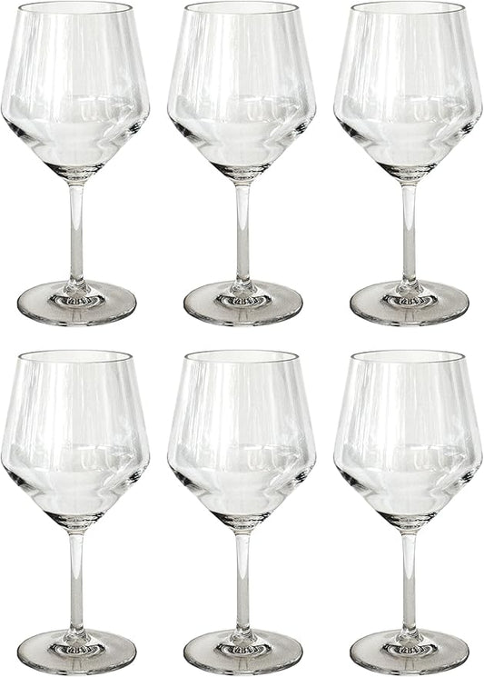 by TarHong Angle Acrylic Goblet, Set of 6, Clear, 23 oz.