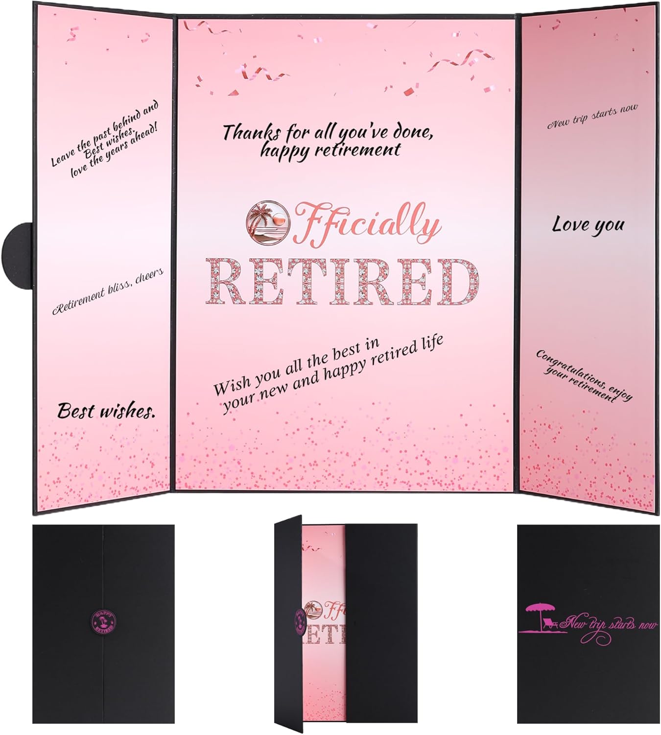 Pink Retirement Party Decorations Large retirement Card Signing Happy Retired Guest Book Creative Retirement Card For Men Women