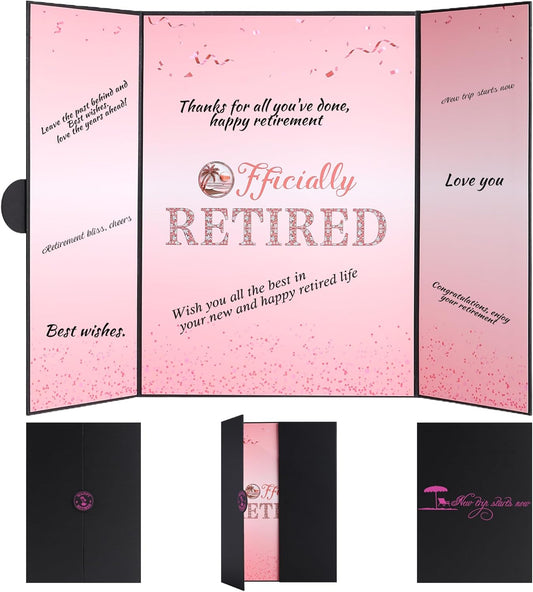 Pink Retirement Party Decorations Large retirement Card Signing Happy Retired Guest Book Creative Retirement Card For Men Women