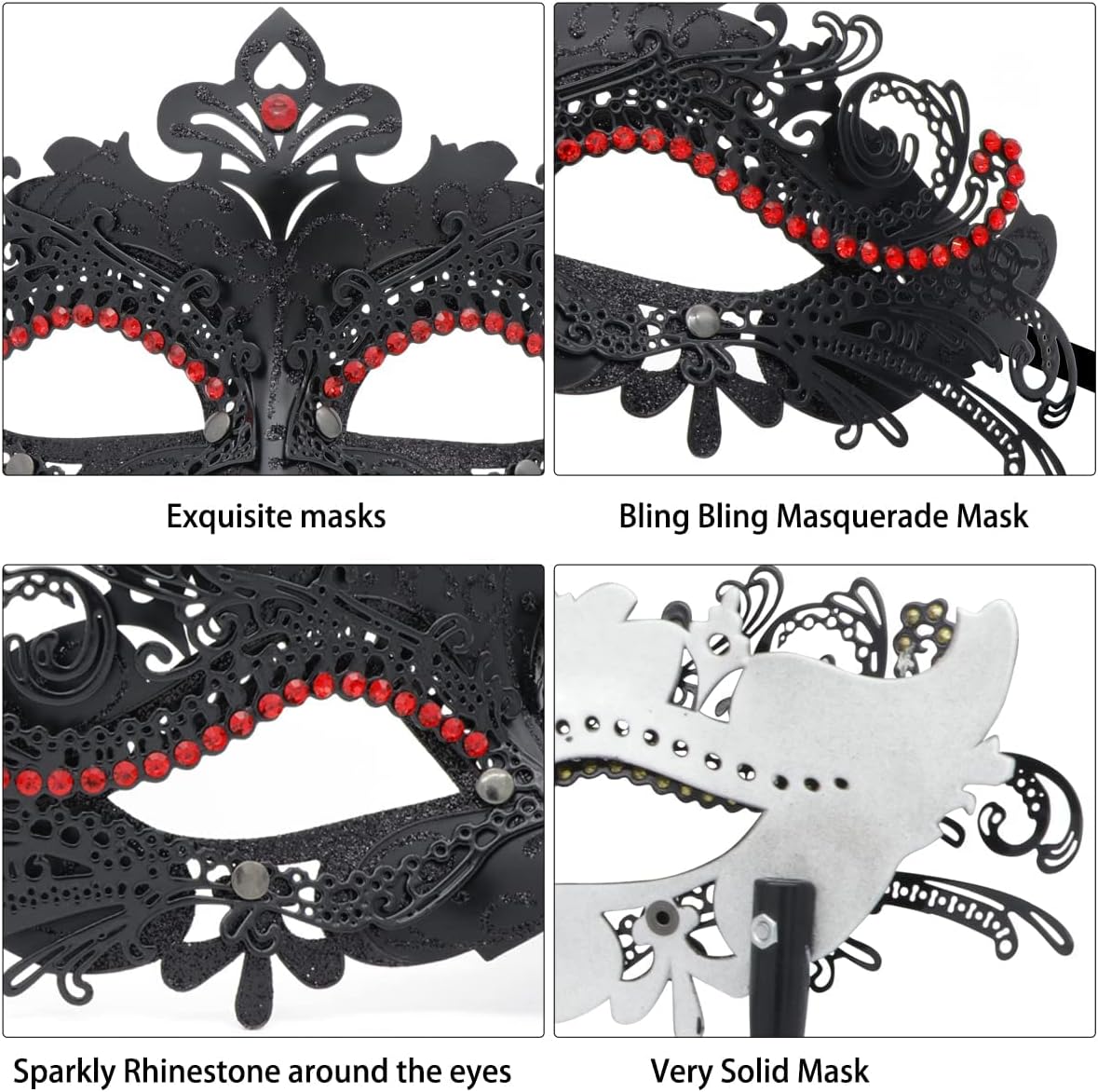 Coddsmz Masquerade Mask with Stick Venetian Mask Mardi Gras Decorations for Womens Halloween Costume Mask