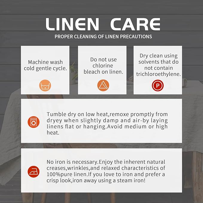EVERLY Pure Linen Hemstitch Tablecloth,100% Stonewashed French Linen tablecloths for Kitchen Dining Rectangle Tables,60x108Inch Machine Washable Christmas Thanksgiving Organic Tablecloth-Natural Linen