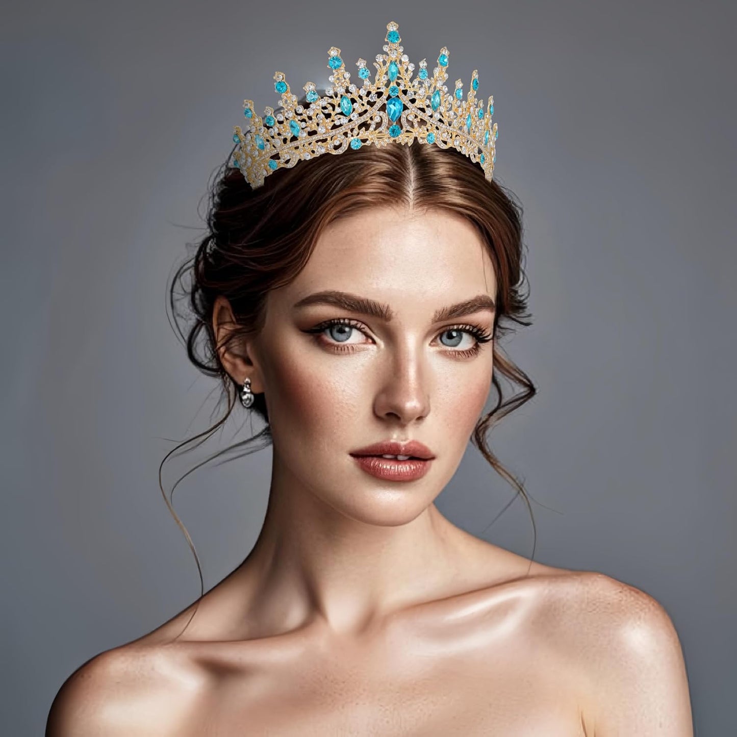 Kamirola Crystal Crowns and Tiaras Headband for Girl or Women Birthday Party Wedding Prom Bridal Halloween Christmas （TR19）