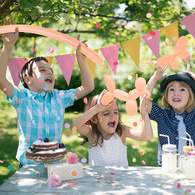 260 Long Balloons 100 Pack Pastel Orange Twisting Animal Balloons Thickening Latex Modeling Long Magic Balloons for Animal Model Weddings Birthdays Festival Party Decorations