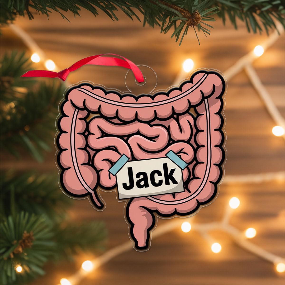 Personalized Intestines Ornament, Custom Anatomy Christmas Ornament, Medical Student Gift, Doctor Nurse Holiday Decoration, Unique Keepsake Acrylic Ornament – Personalized