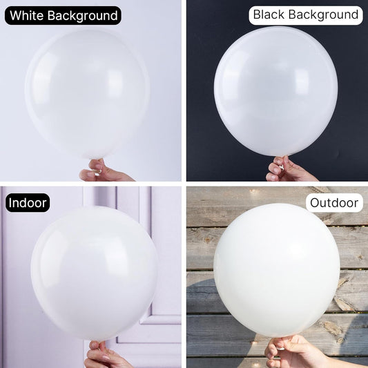 PartyWoo White Balloons 100pcs 12 Inch Matte White Latex Balloons for Wedding Bridal Graduation Engagement Baby Shower Gender Reveal Easter Anniversary Birthday Tea Party Decorations White-Y13