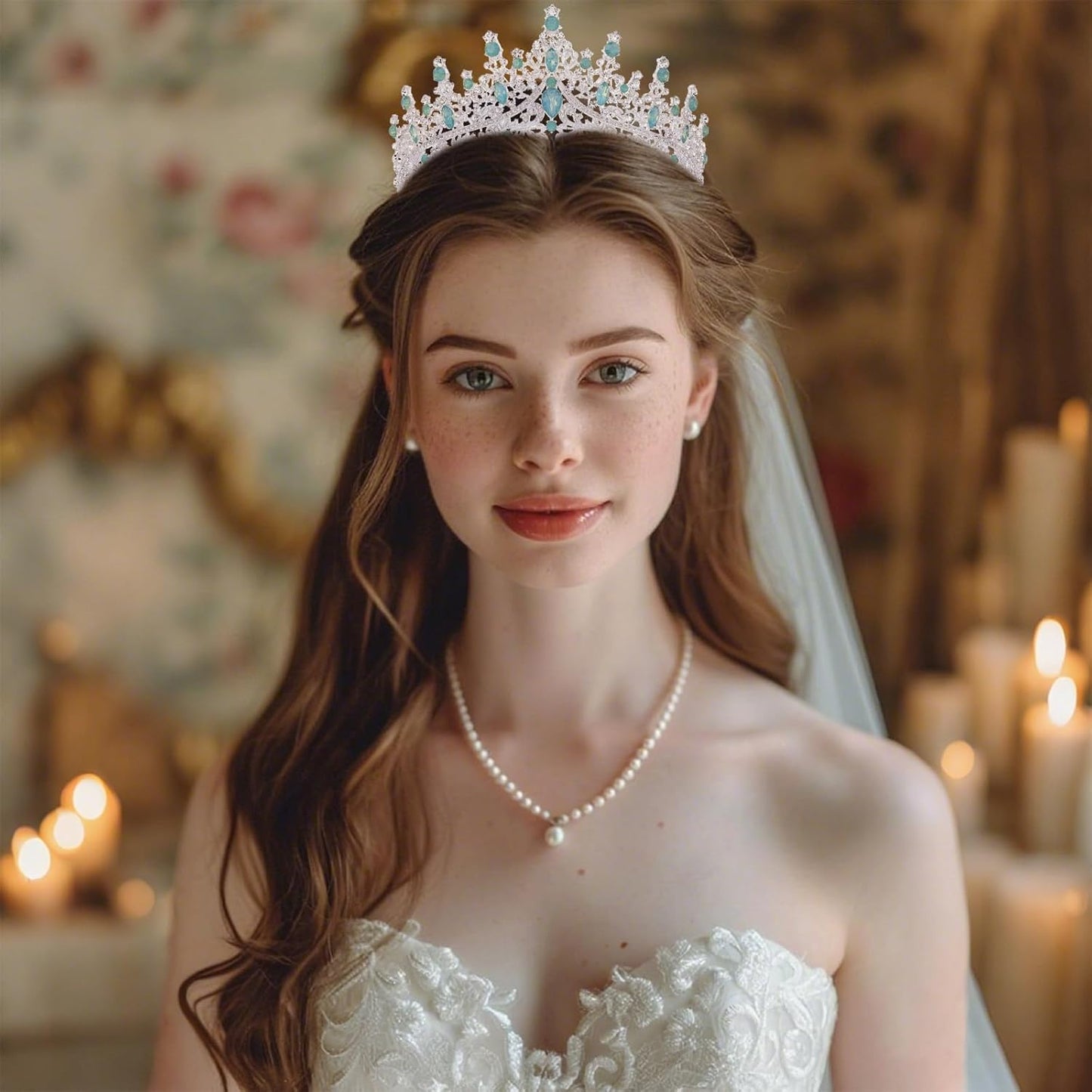Baroque Tiara for Women Crystal Queen Crowns Rhinestone Princess Tiaras for Girl Wedding Headband for Bride Hair Accessories for Halloween Costume Birthday Party Prom Mother's Gifts