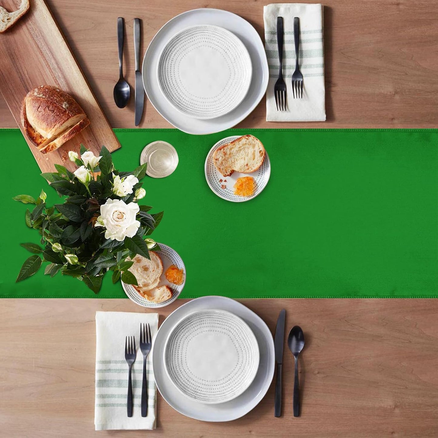 10 Pack Green Table Runner 12 X 108 Inch Silk Table Runner for Party,Wedding, Birthday, Banquets,Decoration