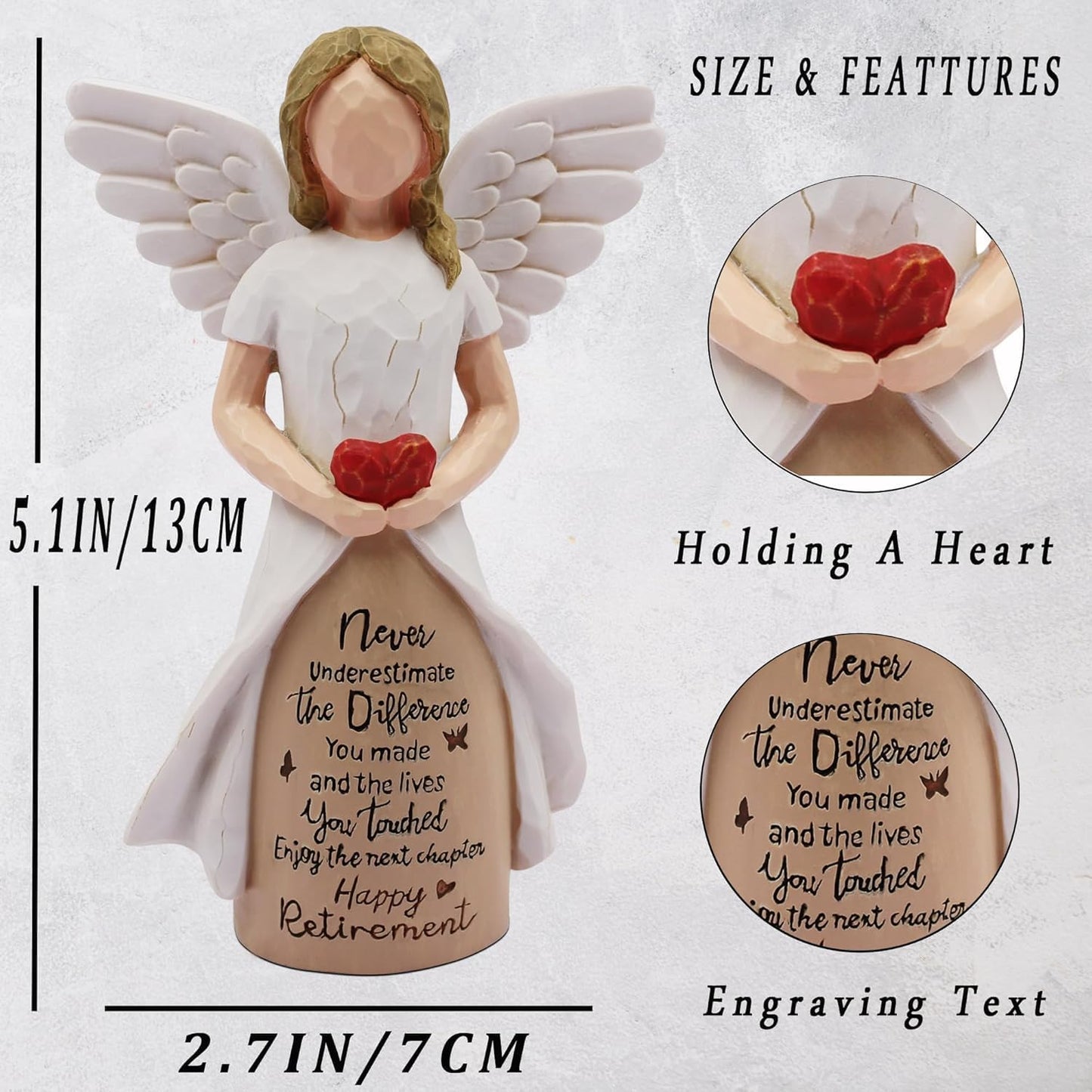 Retirement Gift for Woman - Retirement Party Decorations, Teacher Retirement Gifts for Women 2025, Goodbye Gifts for Coworkers, Retired Gifts for Women, Retirement Decorations Hand-Painted Angel