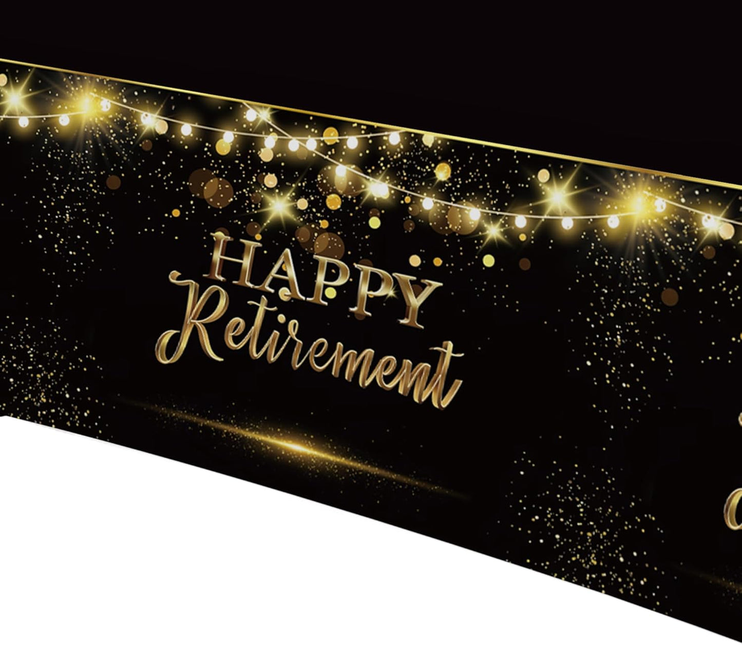 3 Pack Retirement Decorations Party Supplies Tablecloth - Gold Black Happy Retirement Decorations Table Cover for Men Women, 54in x 108in