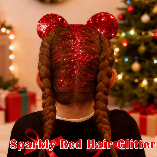 Red Body Hair Glitter Stick for Kids,Christmas Makeup Chunky Sequins Face Glitter Rave Singer Concert for Women, Halloween Glitter Paint,Waterproof Shimmer Carnival Mardi Gras Accessories