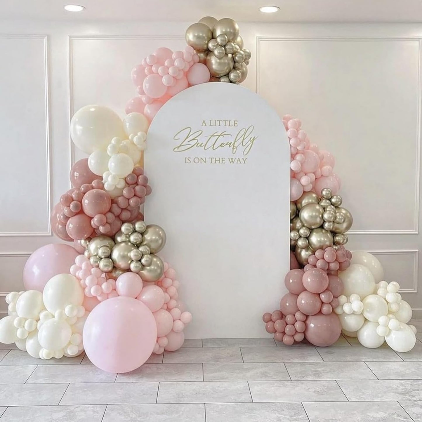 Dusty Pink White Balloons Pale Pink Beige Gold Balloon 12inch Metallic Champagne Balloons Girls Women Birthday Party Decorations Ivory Latex Helium Balloon for Arch Boho Bridal Baby Shower Christening