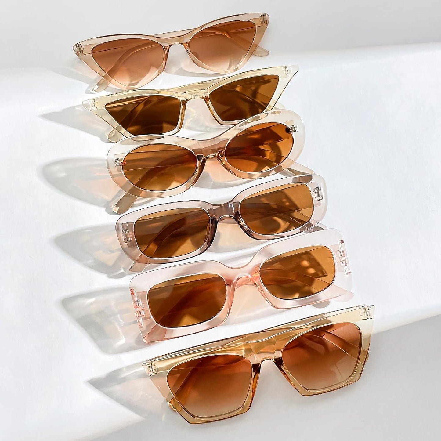 8 Mixed Style Party Sunglasses Retro Colored Party Favors Bulk Classic Costume Glasses for Women