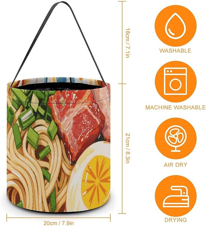 Halloween Candy Bucket - Doodle Style Noodles Trick Or Treat Candy Bag, Gift Bag for Party Favor Supplies