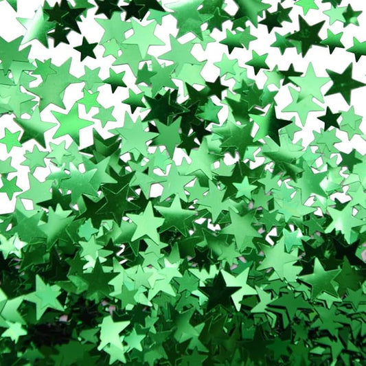 Ruidee 60g Star Confetti Metallic Foil Stars Table Confetti Metallic Foil Stars Sequin for Halloween Birthday Wedding Festival Party DIY(ZX/Green)