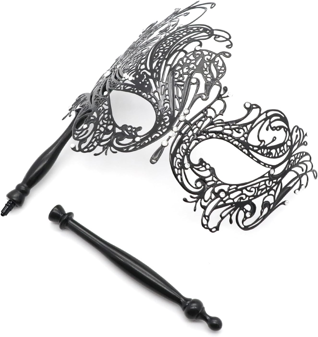 Coddsmz Masquerade Mask with Stick Venetian Mask Mardi Gras Decorations for Womens Halloween Costume Mask