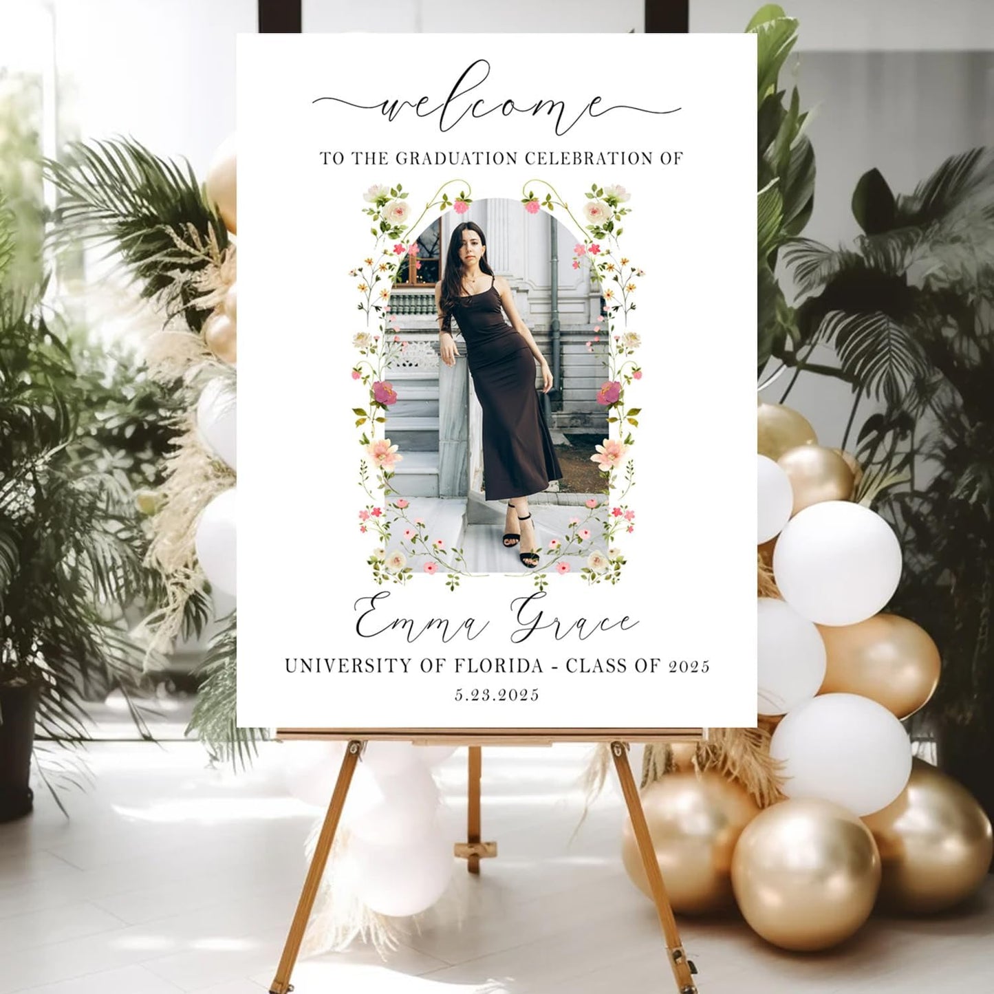 Personalized 2025 Graduation Party Welcome Sign, Minimalist Grads Decor, Class of 2025 Graduation Party Poster, Custom Graduation Party Sign, Congrats Grad Decorations Design 5