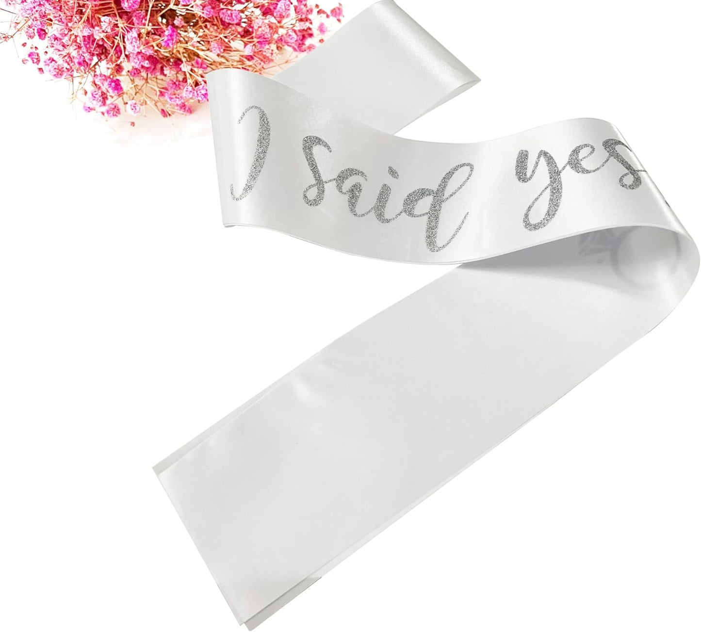 I Said Yes Sash,Future Mrs Sash Engagement Party SashBachelorette Party Sashes, Bridal Shower Sash for Bride to Be,Silver