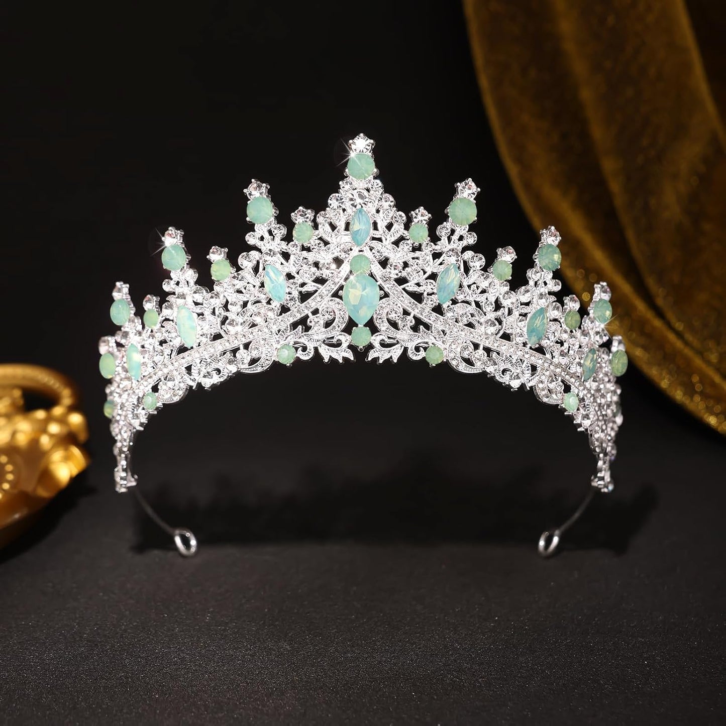 Baroque Tiara for Women Crystal Queen Crowns Rhinestone Princess Tiaras for Girl Wedding Headband for Bride Hair Accessories for Halloween Costume Birthday Party Prom Mother's Gifts