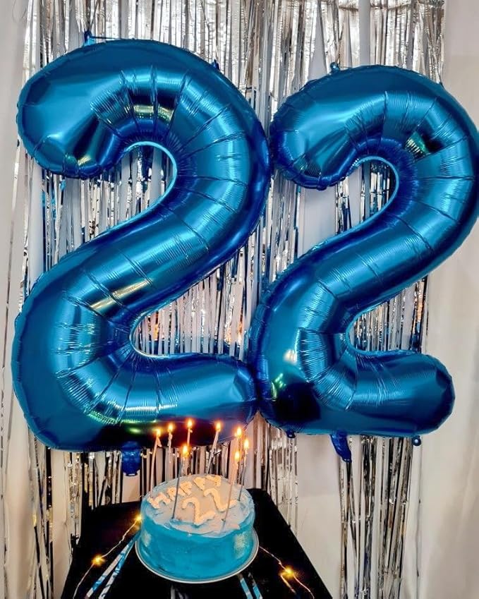 40 Inch Dark Blue Numbers Balloon, 18th Birthday Party Decoration for 1 8 18 81 Men & Women, 40 Inch Big Foil Balloon Number for Wedding Celebration Adult Party Supplies