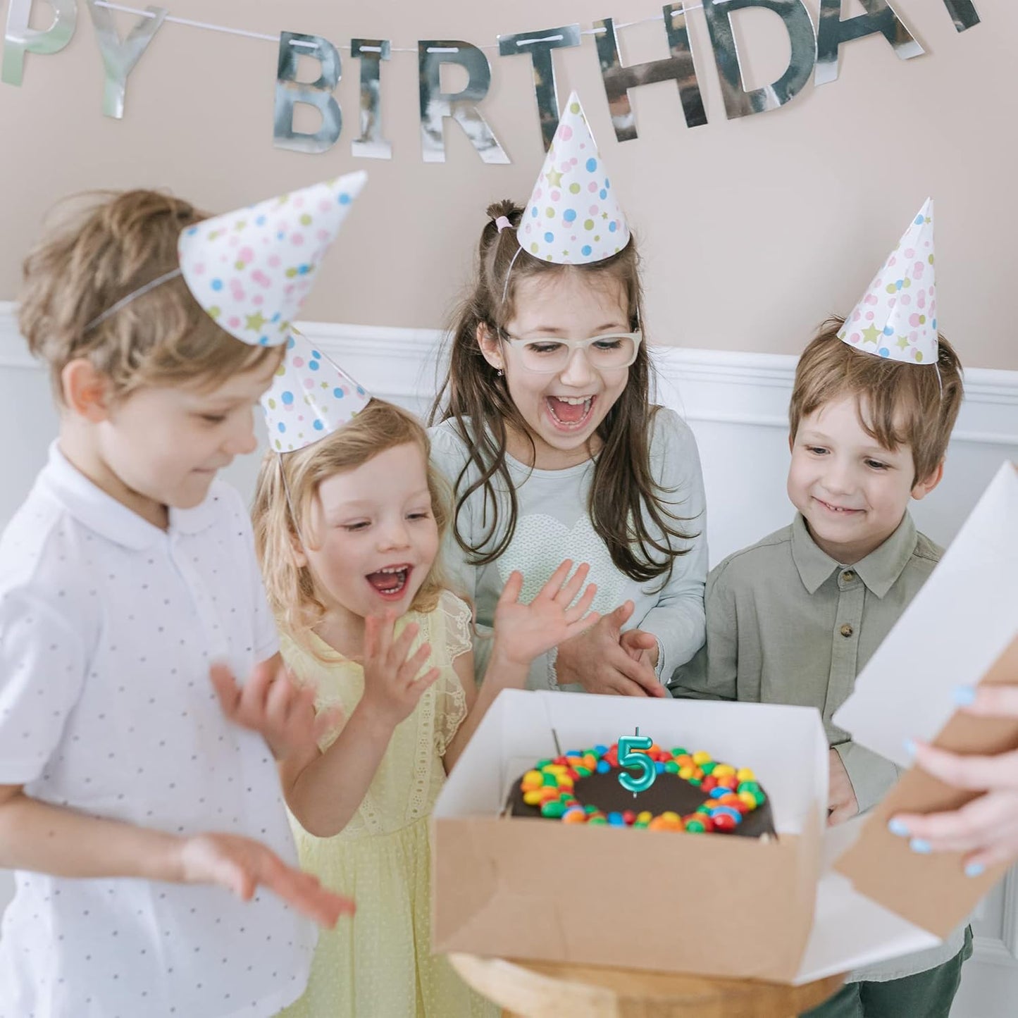 Blue Number 14 Candle Happy Birthday 3D Number Candles for Birthday Cake Party Decoration Wedding Anniversary Celebration Supplies