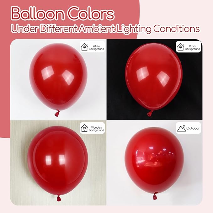 Dark Red Balloons 12 inch, Red Latex Balloon 50pcs Party Balloons for Bridal Shower Wedding Birthday Party Decorations