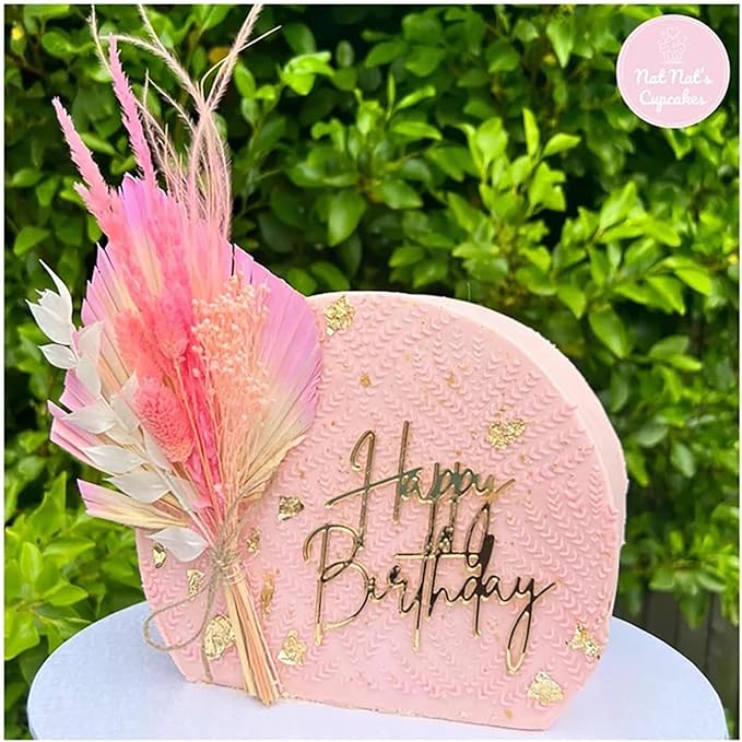 Happy Birthday Cake Topper, Gold Acrylic Birthday celebration Cake Decoration,Birthday Themed Party Decorations Supplies Perfect Keepsake for your family and friends