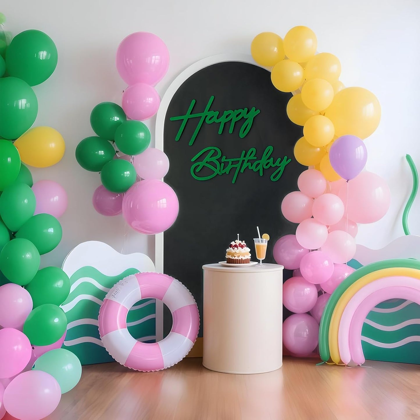 Green Happy Birthday Sign for Backdrop - Felt Happy Birthday Letters for Balloon Arch Party Wall Decor Large Sign for Boys Girls Women Party Baby Shower Decorations