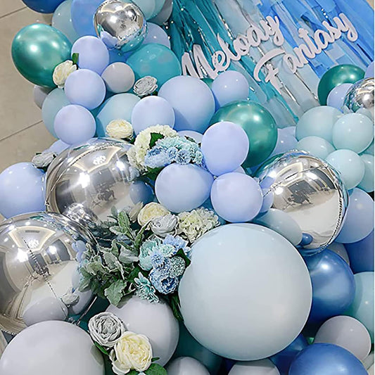 KALOR 10 Inch Pastel Blue Balloons, 100 Pcs Latex Helium Macaron Balloons for Kid's Birthday Party Baby Shower Wedding Graduation Graduation Party Decorations